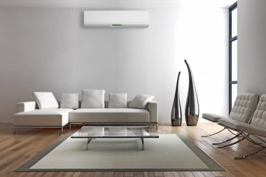 Klima 3d render çizim ile modern iç