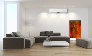 Klima 3d render çizim ile modern iç
