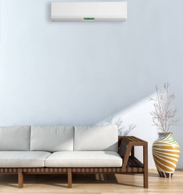 Klima 3d render çizim ile modern iç