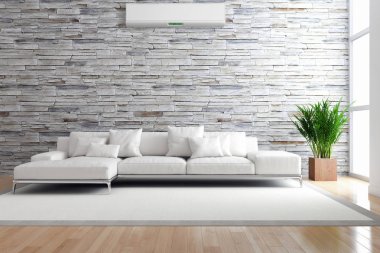 Klima 3d render çizim ile modern iç