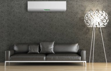 Klima 3d render çizim ile modern iç