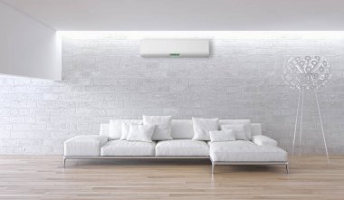 Klima 3d render çizim ile modern iç