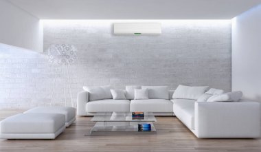 Klima 3d render çizim ile modern iç