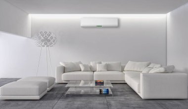 Klima 3d render çizim ile modern iç