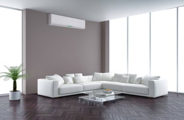 Klima 3d render çizim ile modern iç