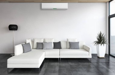 Klima 3d render çizim ile modern iç