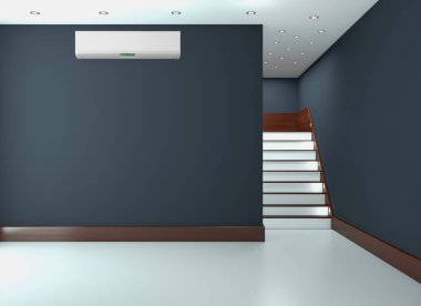 Klima 3d render çizim ile modern iç