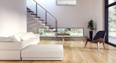 Klima 3d render çizim ile modern iç