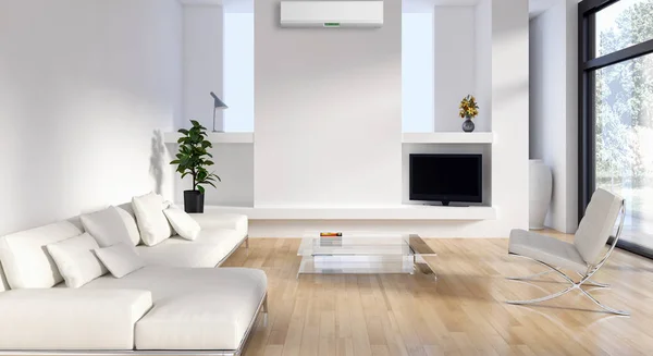 Modern Interieur Met Airconditioning Rendering Illustratie — Stockfoto