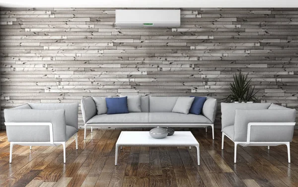 Klima 3d render çizim ile modern iç