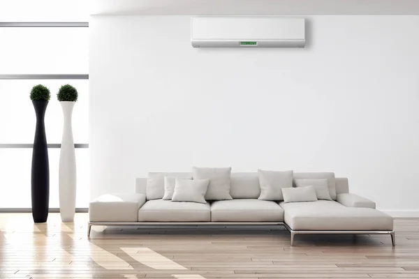 Modern Interieur Met Airconditioning Rendering Illustratie — Stockfoto