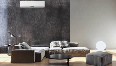 Klima 3d render çizim ile modern iç