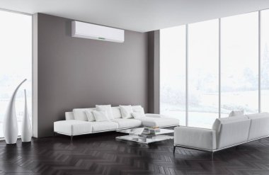 Klima 3d render çizim ile modern iç