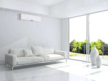 Klima 3d render çizim ile modern iç