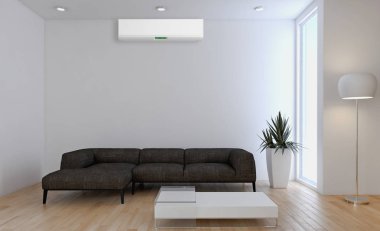 Klima 3d render çizim ile modern iç