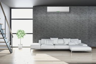 Klima 3d render çizim ile modern iç