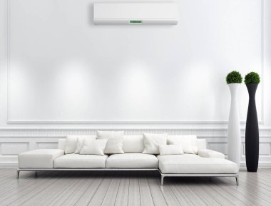 Klima 3d render çizim ile modern iç