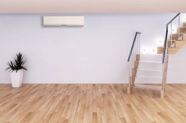 Klima 3d render çizim ile modern iç