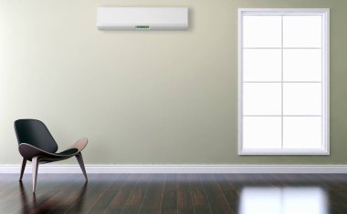 Klima 3d render çizim ile modern iç