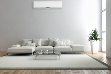 Klima 3d render çizim ile modern iç