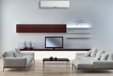 Klima 3d render çizim ile modern iç