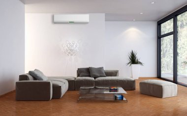 Klima 3d render çizim ile modern iç