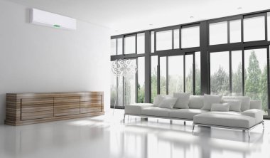 Klima 3d render çizim ile modern iç