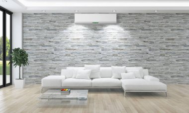 Klima 3d render çizim ile modern iç