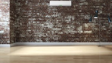 Klima 3d render çizim ile modern iç