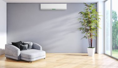 Klima 3d render çizim ile modern iç