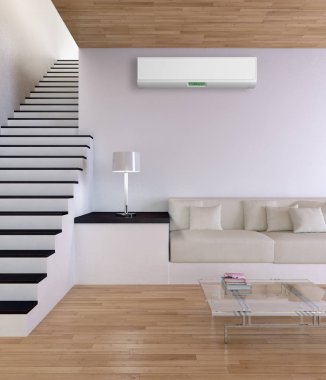 Klima 3d render çizim ile modern iç