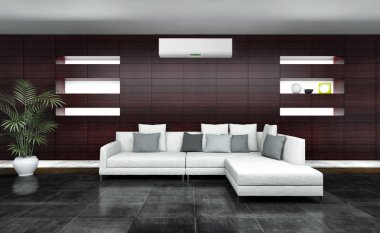 Klima 3d render çizim ile modern iç