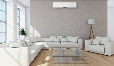 Klima 3d render çizim ile modern iç