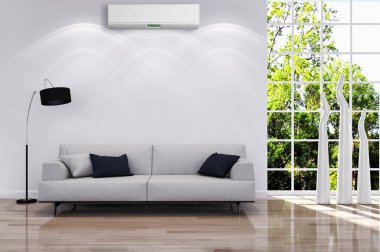 Klima 3d render çizim ile modern iç