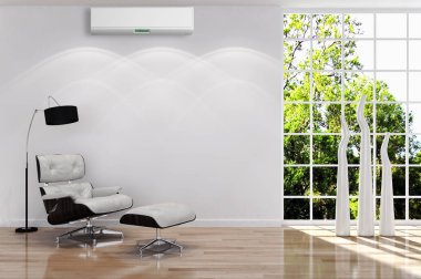 Klima 3d render çizim ile modern iç