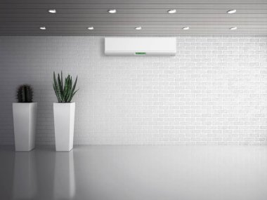 Klima 3d render çizim ile modern iç