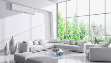 Klima 3d render çizim ile modern iç