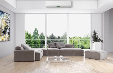 Klima 3d render çizim ile modern iç