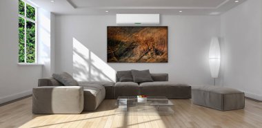 Klima 3d render çizim ile modern iç