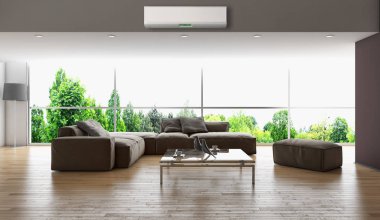 Klima 3d render çizim ile modern iç