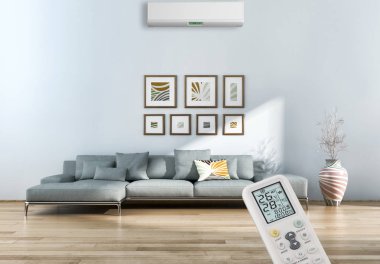 Klima 3d render çizim ile modern iç