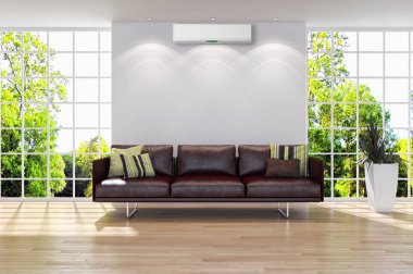 Klima 3d render çizim ile modern iç