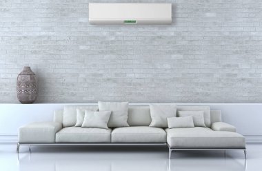 Klima 3d render çizim ile modern iç