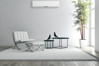 Klima 3d render çizim ile modern iç