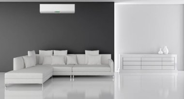 Klima 3d render çizim ile modern iç