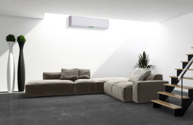 Klima 3d render çizim ile modern iç