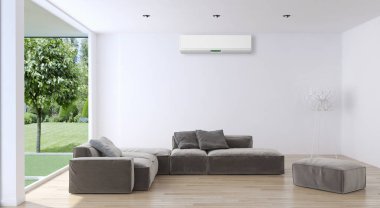 Klima 3d render çizim ile modern iç