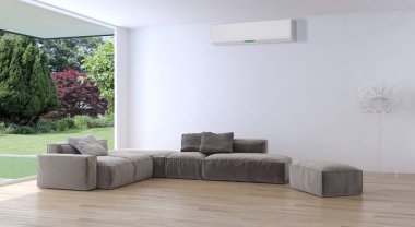 Klima 3d render çizim ile modern iç