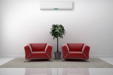 Klima 3d render çizim ile modern iç