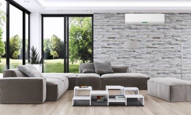 Klima 3d render çizim ile modern iç